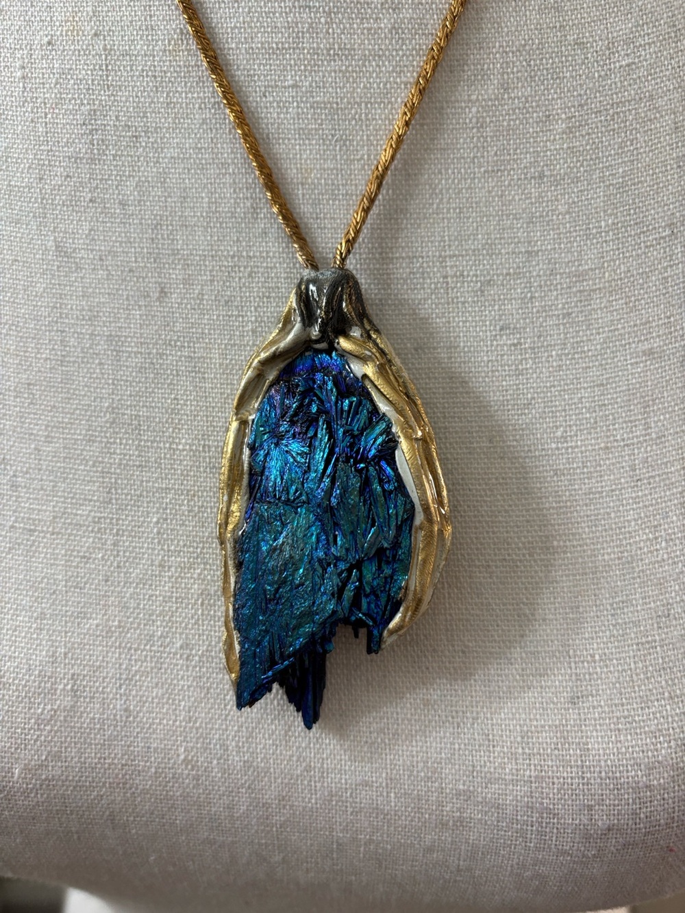 Adina Mills Titanium Aura Kyanite Statement Necklace